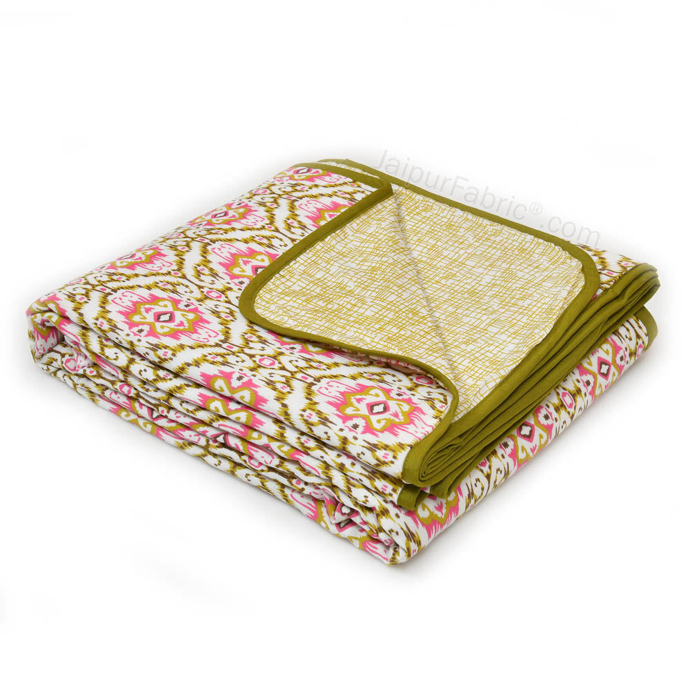 The Illusion Greenish Single Bed Dohar Blanket